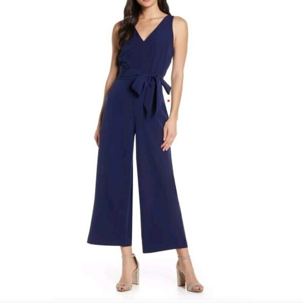 Sam Edelman Deep Blue V-Neck Jumpsuit